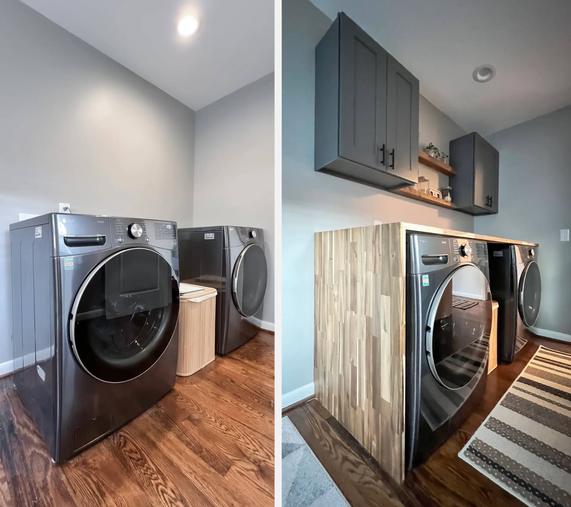 Laundry before/after