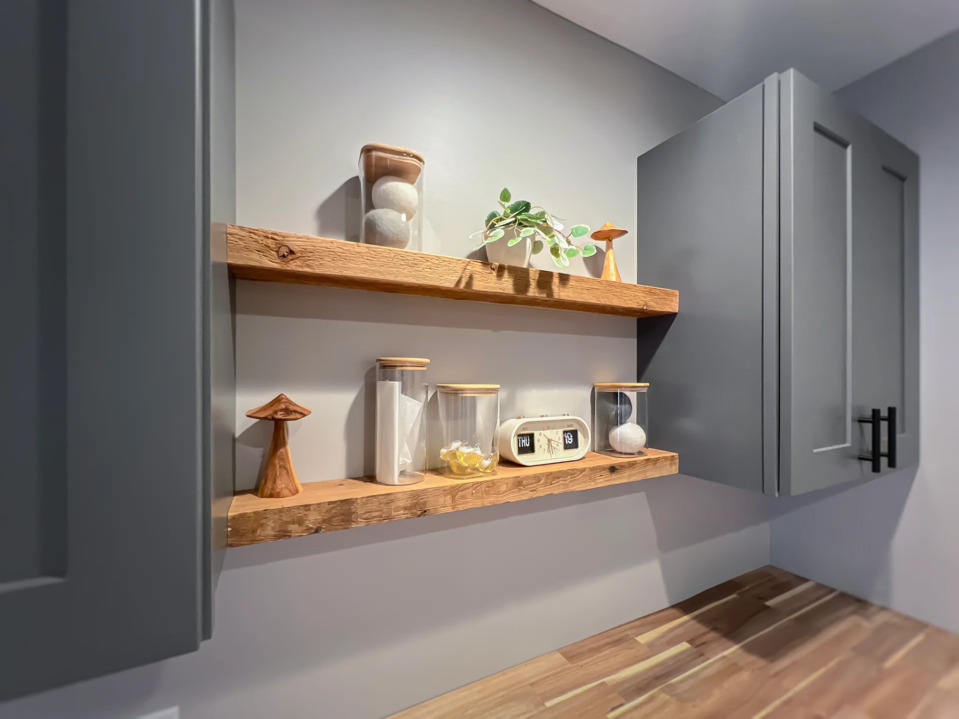 Rustic distressed shelving